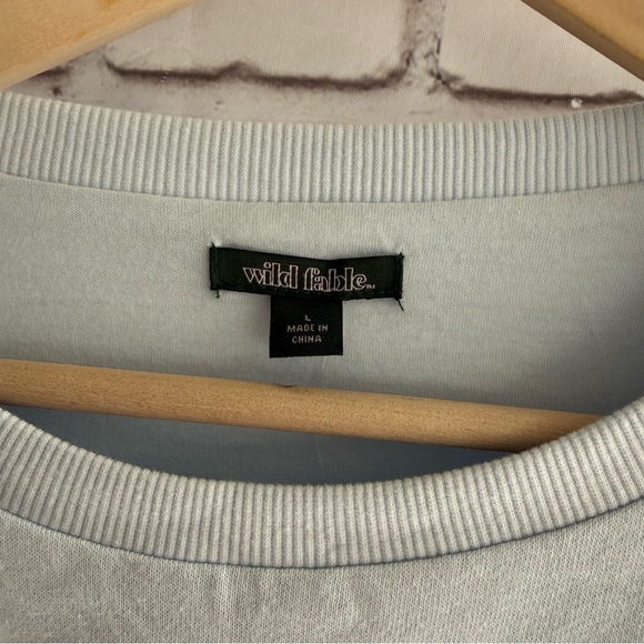 Wild Fable Light Blue Cropped Bubble Sweatshirt - Picture 5 of 5